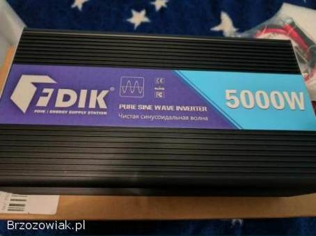 Przetwornica Falownik 5000W 12V na 220V -  Czysta Sinusoida mocny