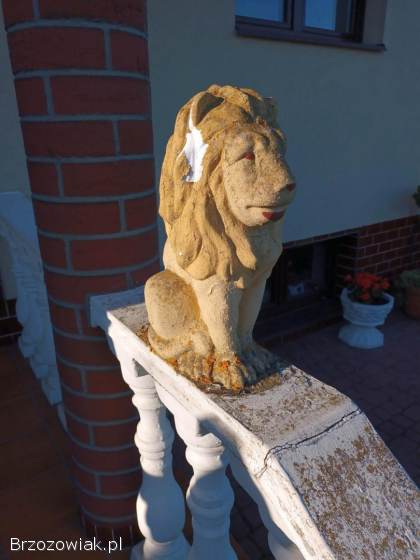 Stylowa Figura Ogrodowa LEW 40 cm Biały klasyk