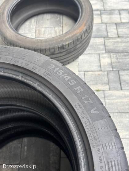 Komplet opon letnich 215/45 R 17 V 2xContinental 2xHankook