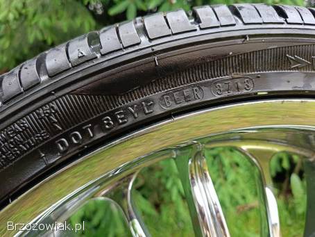Alufelgi chromowane Akuza 22 R22 Belle 761 5x127 + opony Nexen 265/35