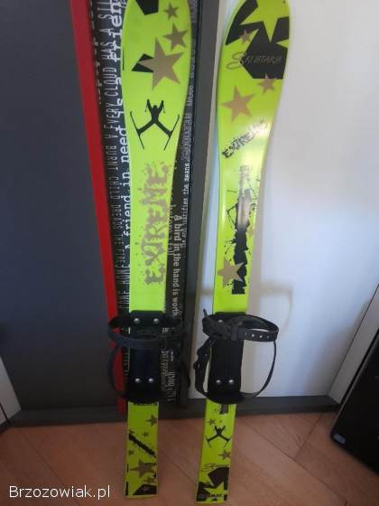 Narty dziecięce z kijkami 90cm