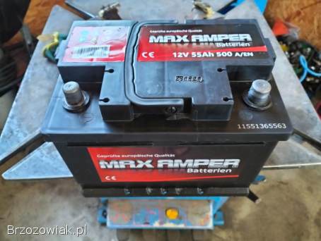 Akumulator Max Amper 55Ah 500A prawie nowy 120zl.