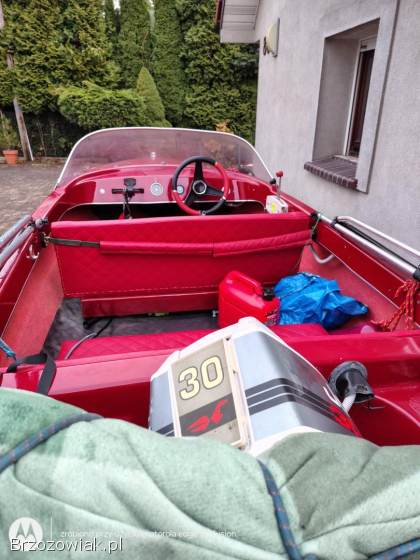 MOTORÓWKA JOHNSON 30 HP OSPRZĘT + PRZYCZEPKA ŁODZI