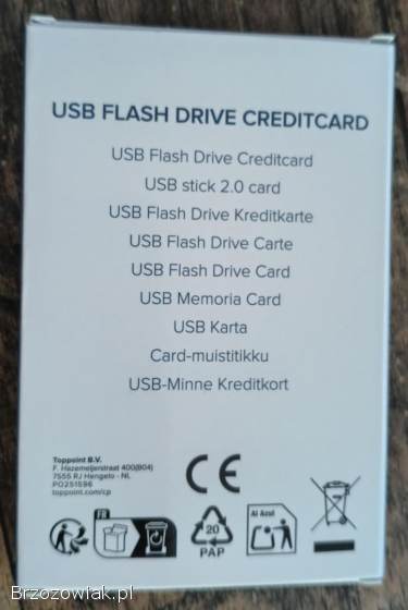 Pendrive Credit Card Plastic 16GB nie używany