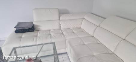 Sofa naroznik skorzany-wloska skora-ecri