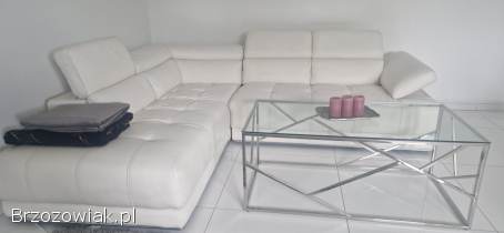 Sofa naroznik skorzany-wloska skora-ecri