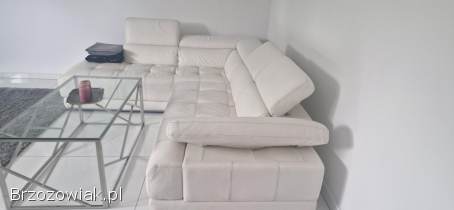 Sofa naroznik skorzany-wloska skora-ecri