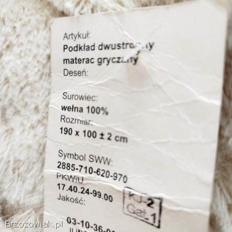 Podkład na materac z wkładem gryki wraz z kołdrą i poduszką