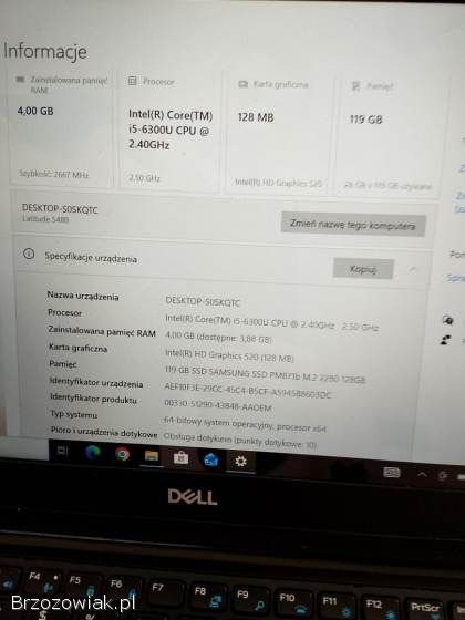 Laptop Dell Latitude E5480 -  i5-6300U -  SSD -  FHD -  Dotyk