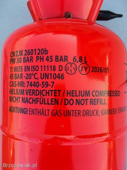 Butla po helu 6,  8l