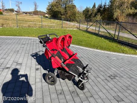 Wózek bliźniaczy / rok po roku TFK Twin (2w1: Spacerówka + 2x Gondola) + MEGA ZE