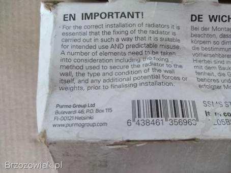 Grzejnik purmo nowy 1600 c 22 boczne zasilanie oryginał Finland 50 kg wagi