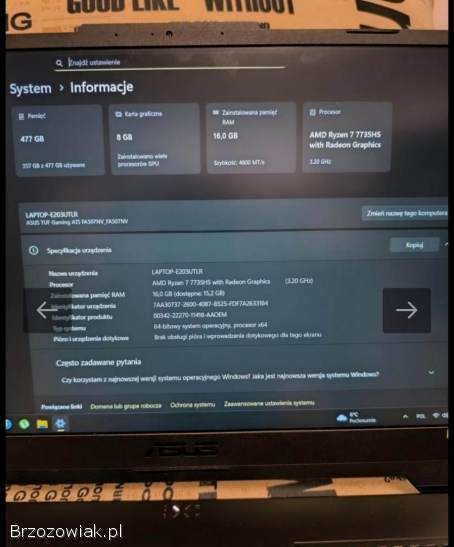 Laptop ASUS TUF Gaming A15,  Ryzen 7,  RTX 4060,  16GB DDR5,  SSD
