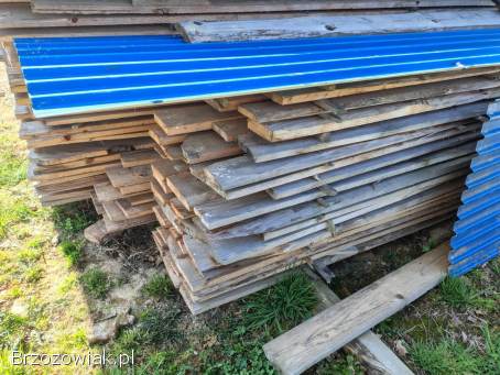 Deski jodłowe 40mm,  32mm,  24mm oflisowane,  krokwie 14x7,  słupki 14/14
