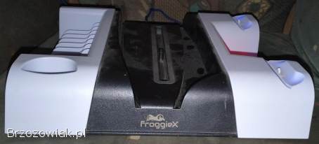 Podstawka chłodząca Froggiex z ładowarką do PS5 biało-czarna