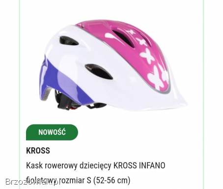 Duży wybór kasków rowerowych.  Zapraszam.