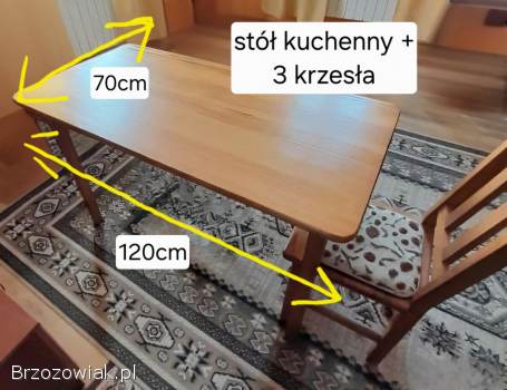 Stół kuchenny i 3 krzesła (cena za komplet)