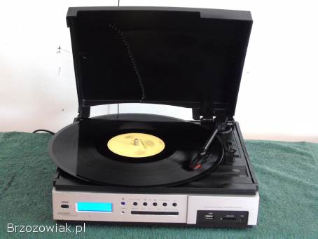 Gramofon igła radio USB mp-3 REC AUX wzmacniacz głośniki.  DOSTAWA