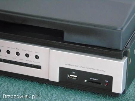 Gramofon igła radio USB mp-3 REC AUX wzmacniacz głośniki.  DOSTAWA