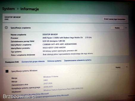 Laptop Lenovo Ideapad 3 (jak nowy)